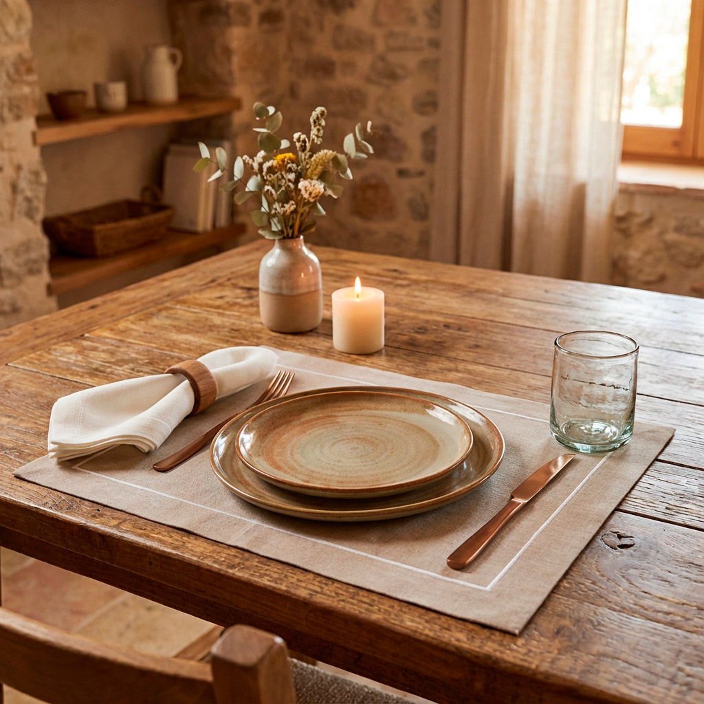 Individual plastificado Cordonetto – Fondo Café