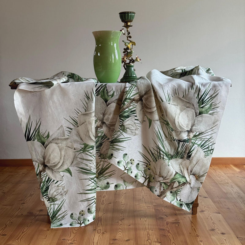 Mantel de lino Magnolia Blanca