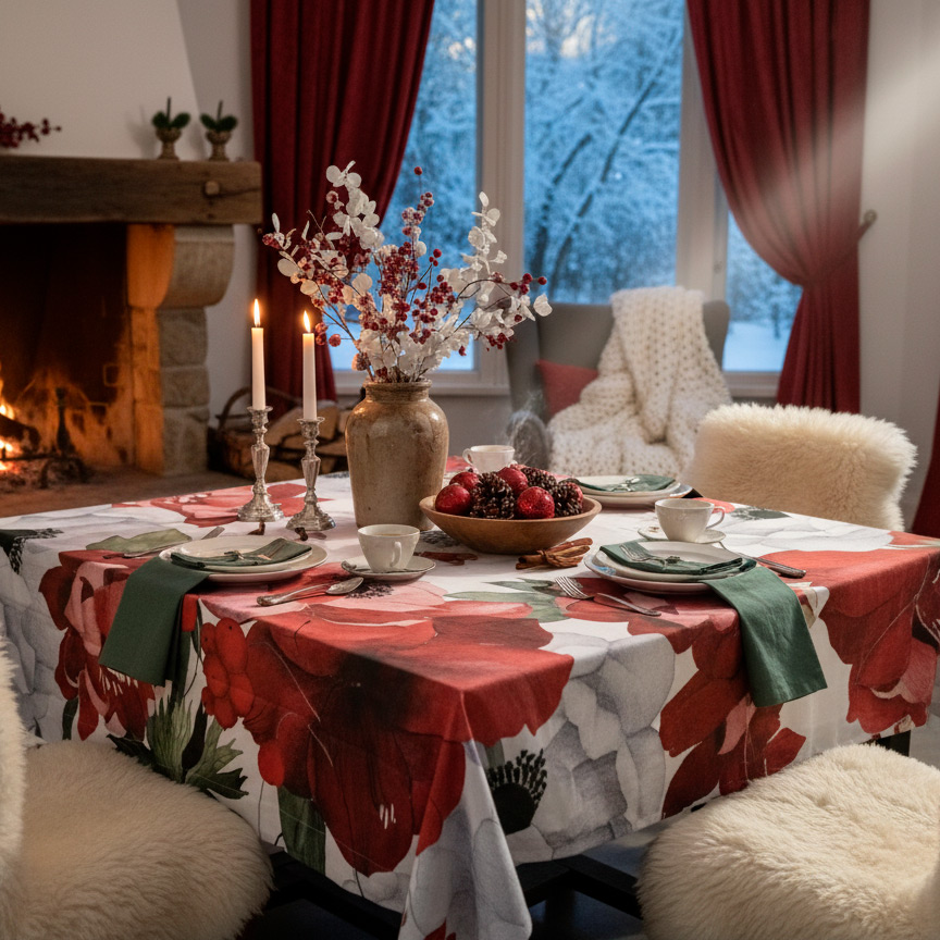 Mantel de lino Anemoni